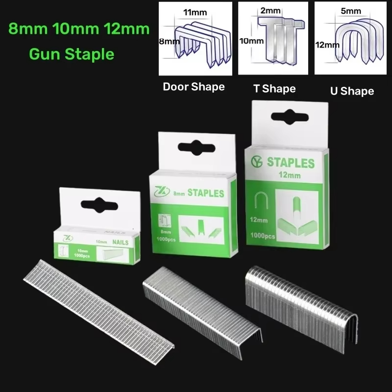 Stapler Heavy Duty - 1000PC U/T/Door Shaped Staples Brad Nails