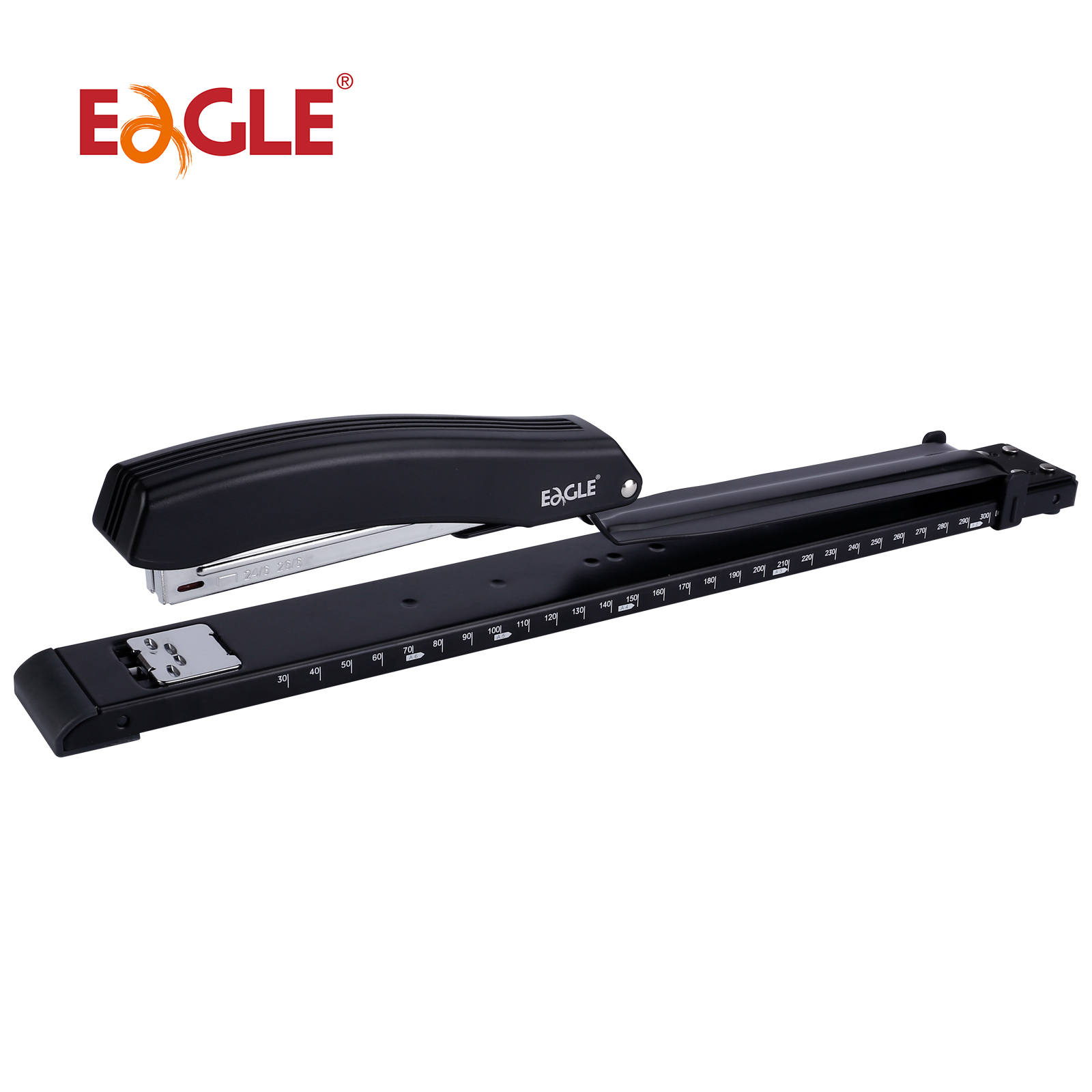Stapler Heavy Duty - Eagle LONG-ARM Stapler With Built-in Ruler